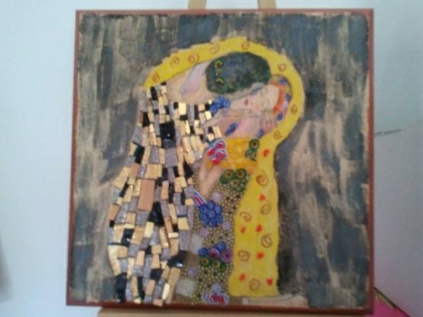 interprétation de Klimt "le baiser", œuvre d'Anik-Chaïma